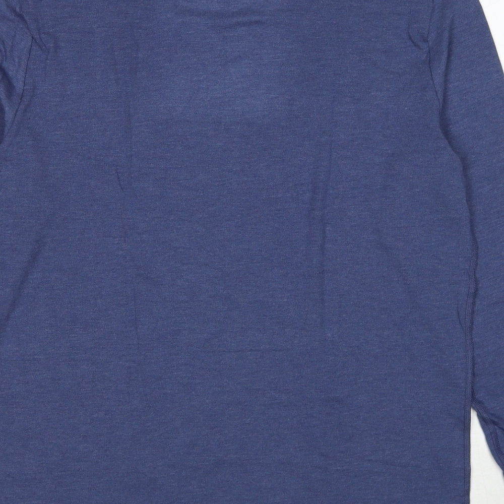 Marks and Spencer Mens Blue Acrylic T-Shirt Size L Round Neck