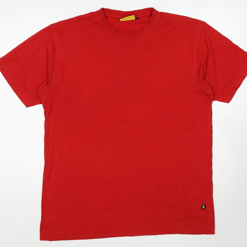 Novoco Mens Red Cotton Basic T-Shirt Size XL Round Neck Pullover