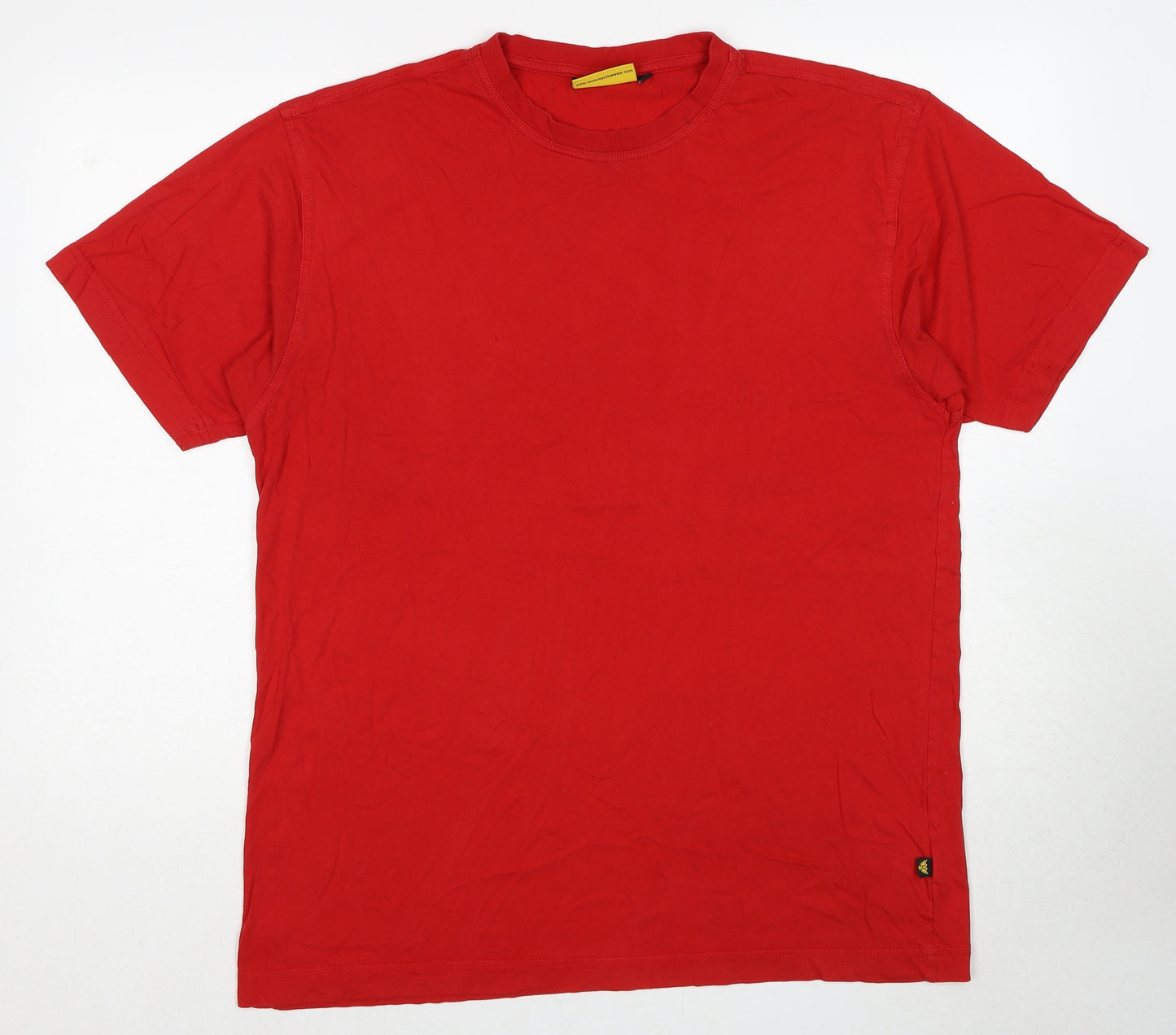 Novoco Mens Red Cotton Basic T-Shirt Size XL Round Neck Pullover