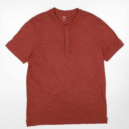 Gap Mens Brown Cotton T-Shirt Size M Round Neck