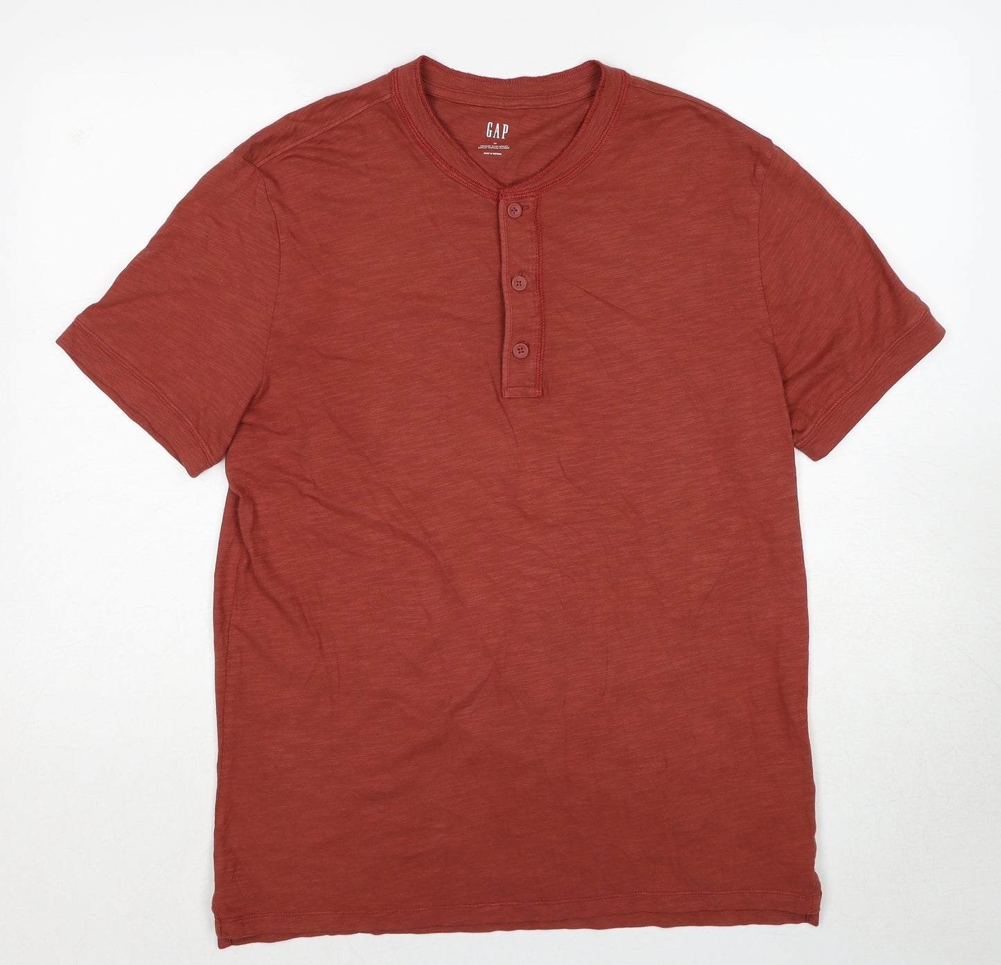 Gap Mens Brown Cotton T-Shirt Size M Round Neck