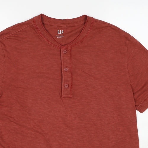 Gap Mens Brown Cotton T-Shirt Size M Round Neck