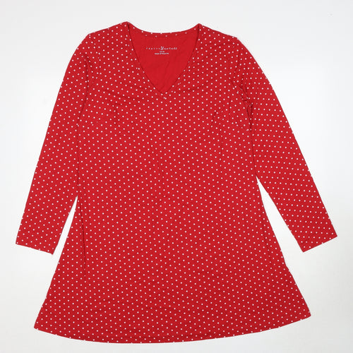 Pretty Secrets Womens Red Polka Dot Cotton Top Dress Size 12 Pullover - Size 12-14