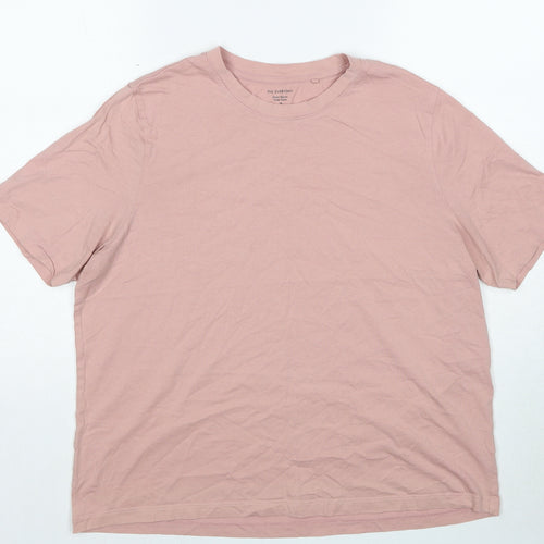 Marks and Spencer Womens Pink Cotton Basic T-Shirt Size 16 Crew Neck
