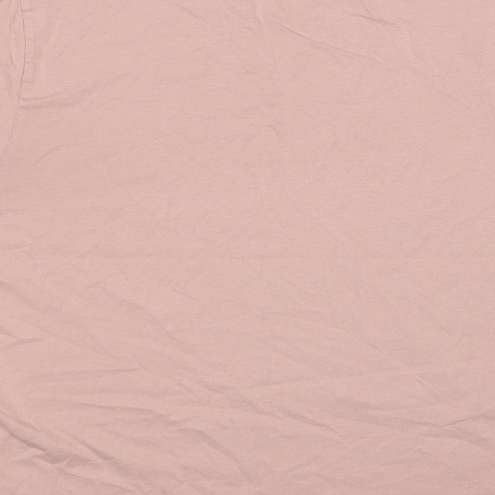 Marks and Spencer Womens Pink Cotton Basic T-Shirt Size 16 Crew Neck