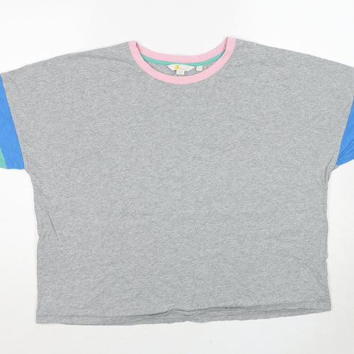 Boden Womens Grey Cotton Basic T-Shirt Size 18 Round Neck
