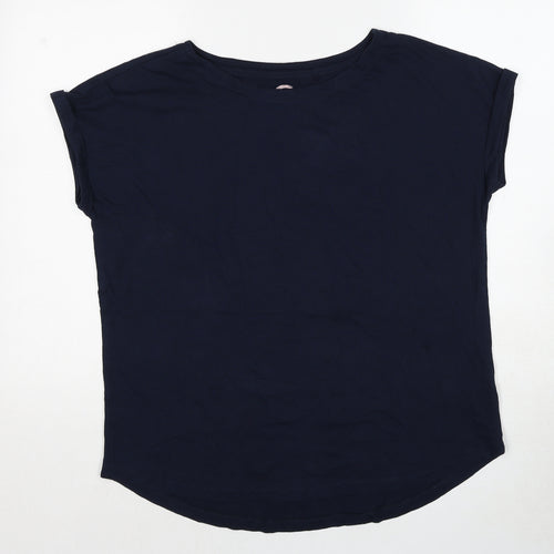 NEXT Womens Blue Cotton Basic T-Shirt Size 14 Boat Neck