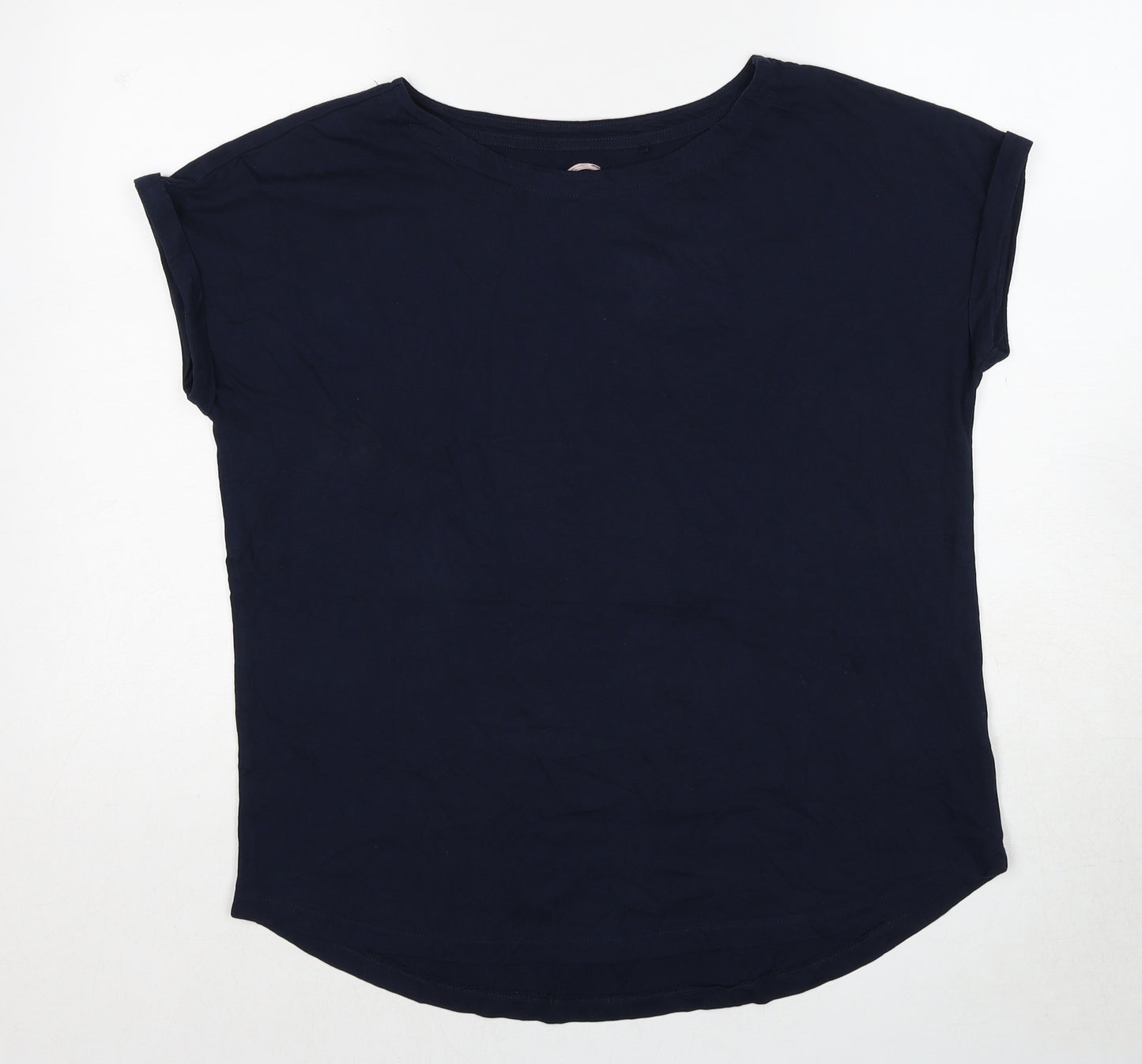 NEXT Womens Blue Cotton Basic T-Shirt Size 14 Boat Neck