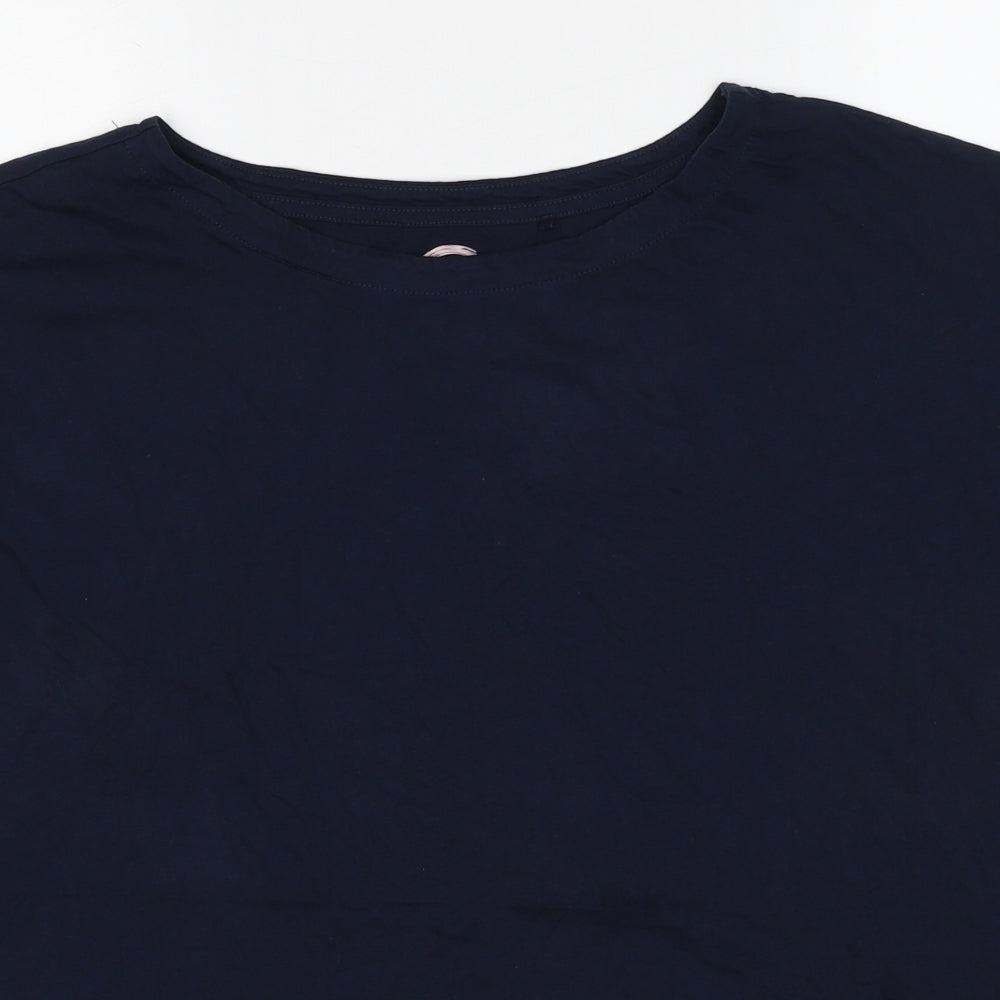 NEXT Womens Blue Cotton Basic T-Shirt Size 14 Boat Neck