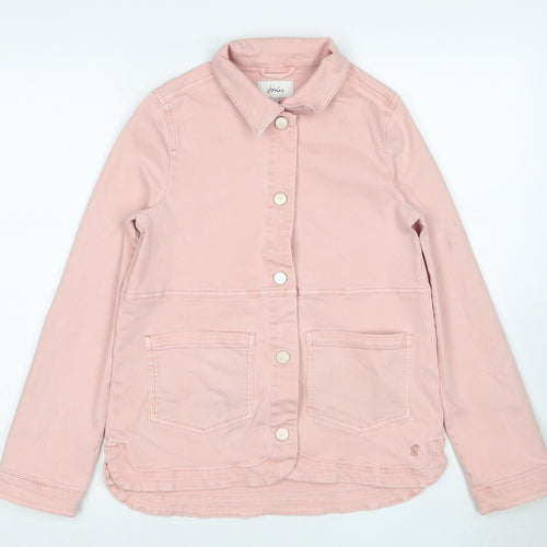 Joules Girls Pink Jacket Size 11-12 Years Snap