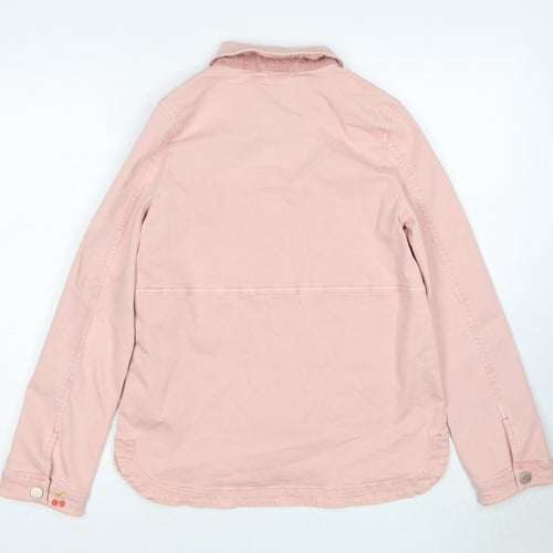 Joules Girls Pink Jacket Size 11-12 Years Snap