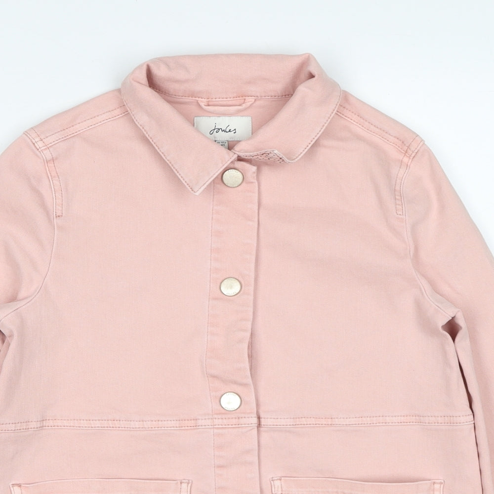 Joules Girls Pink Jacket Size 11-12 Years Snap