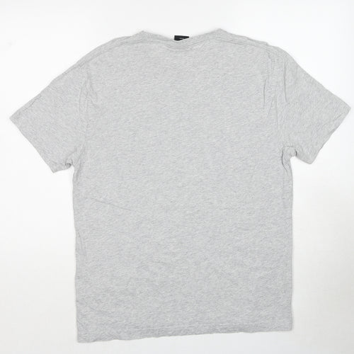 Finisterre Mens Grey Cotton T-Shirt Size M Round Neck