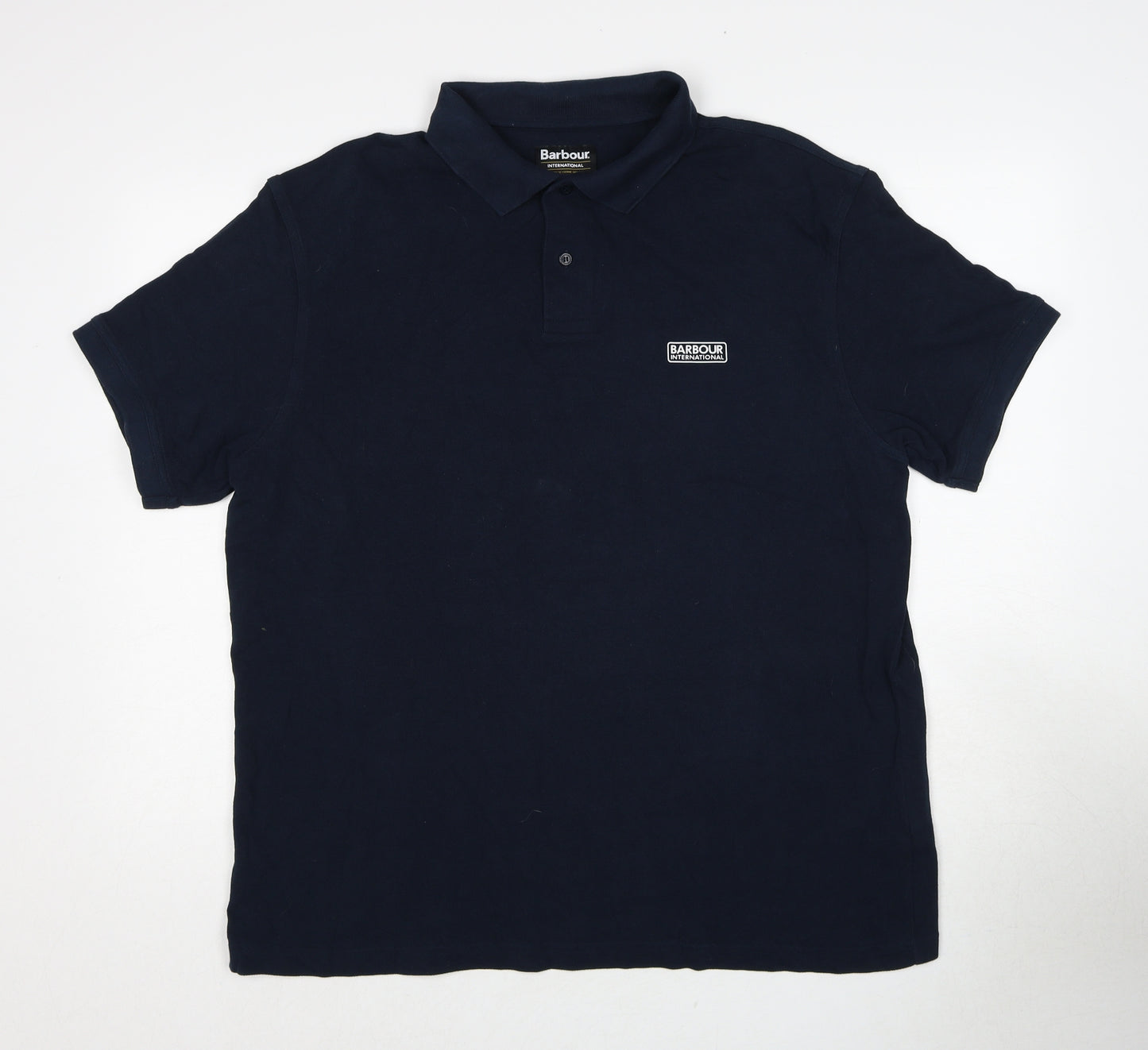 Barbour Mens Blue Cotton Polo Size 2XL Collared Pullover