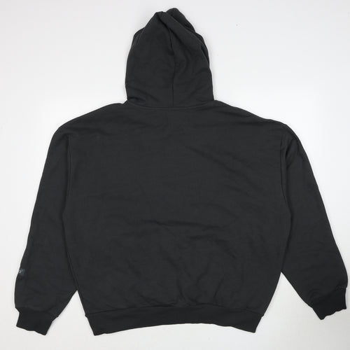 River Island Mens Black Cotton Pullover Hoodie Size L