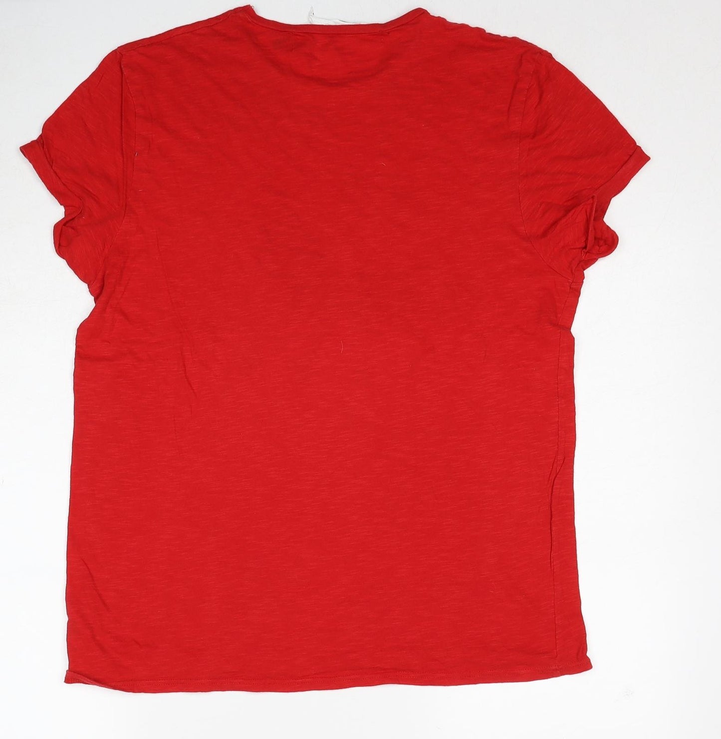 Topman Mens Red Cotton T-Shirt Size M Round Neck - Prey