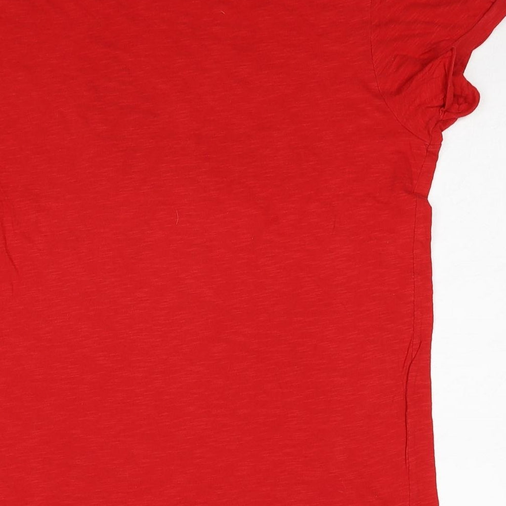 Topman Mens Red Cotton T-Shirt Size M Round Neck - Prey