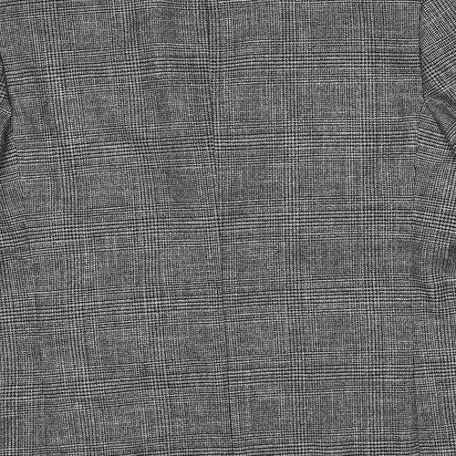 Marks and Spencer Mens Grey Plaid Viscose Jacket Suit Jacket Size 42 Regular