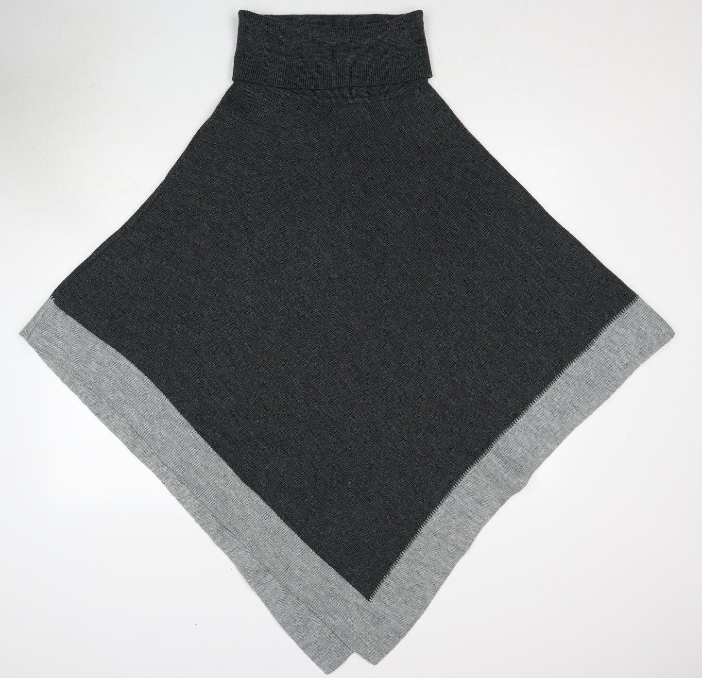 Debenhams Womens Grey Roll Neck Acrylic Pullover Jumper One Size - Poncho