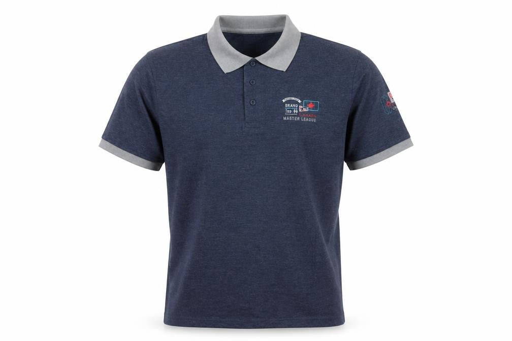 Atlas Mens Blue Cotton Polo Size M Collared Pullover - Rugby Club Canada