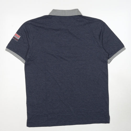 Atlas Mens Blue Cotton Polo Size M Collared Pullover - Rugby Club Canada