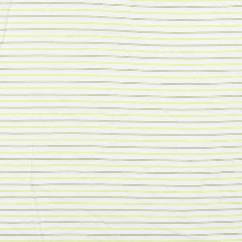 John Lewis Mens Multicoloured Striped Cotton T-Shirt Size L Round Neck