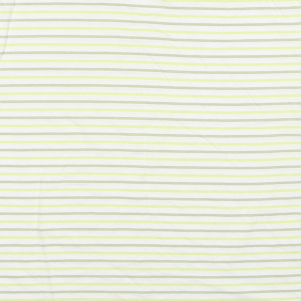 John Lewis Mens Multicoloured Striped Cotton T-Shirt Size L Round Neck