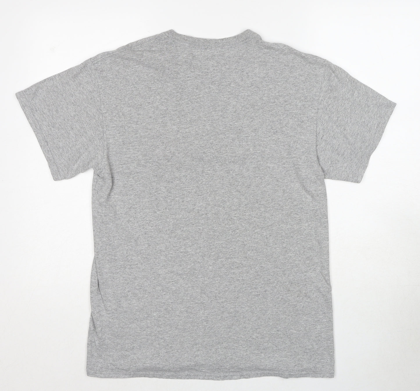 Delta Mens Grey Cotton T-Shirt Size M Round Neck - New York