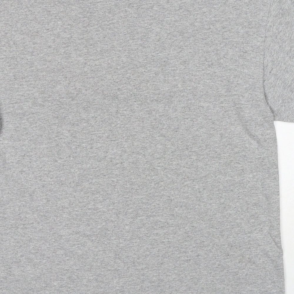 Delta Mens Grey Cotton T-Shirt Size M Round Neck - New York