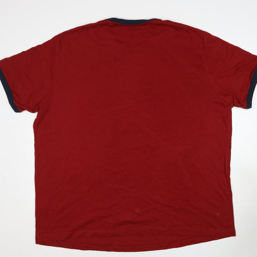 Original Penguin Mens Red Cotton T-Shirt Size 3XL Round Neck