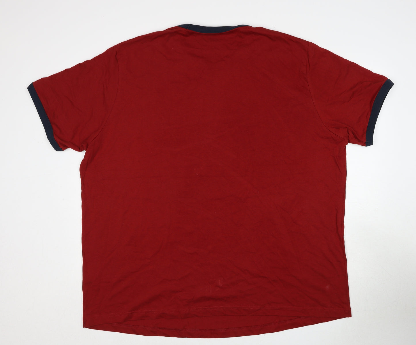 Original Penguin Mens Red Cotton T-Shirt Size 3XL Round Neck
