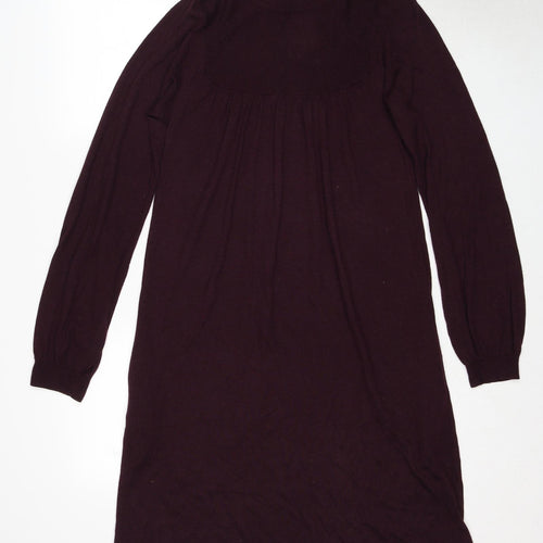 Gap Womens Red Viscose Jumper Dress Size M High Neck Button