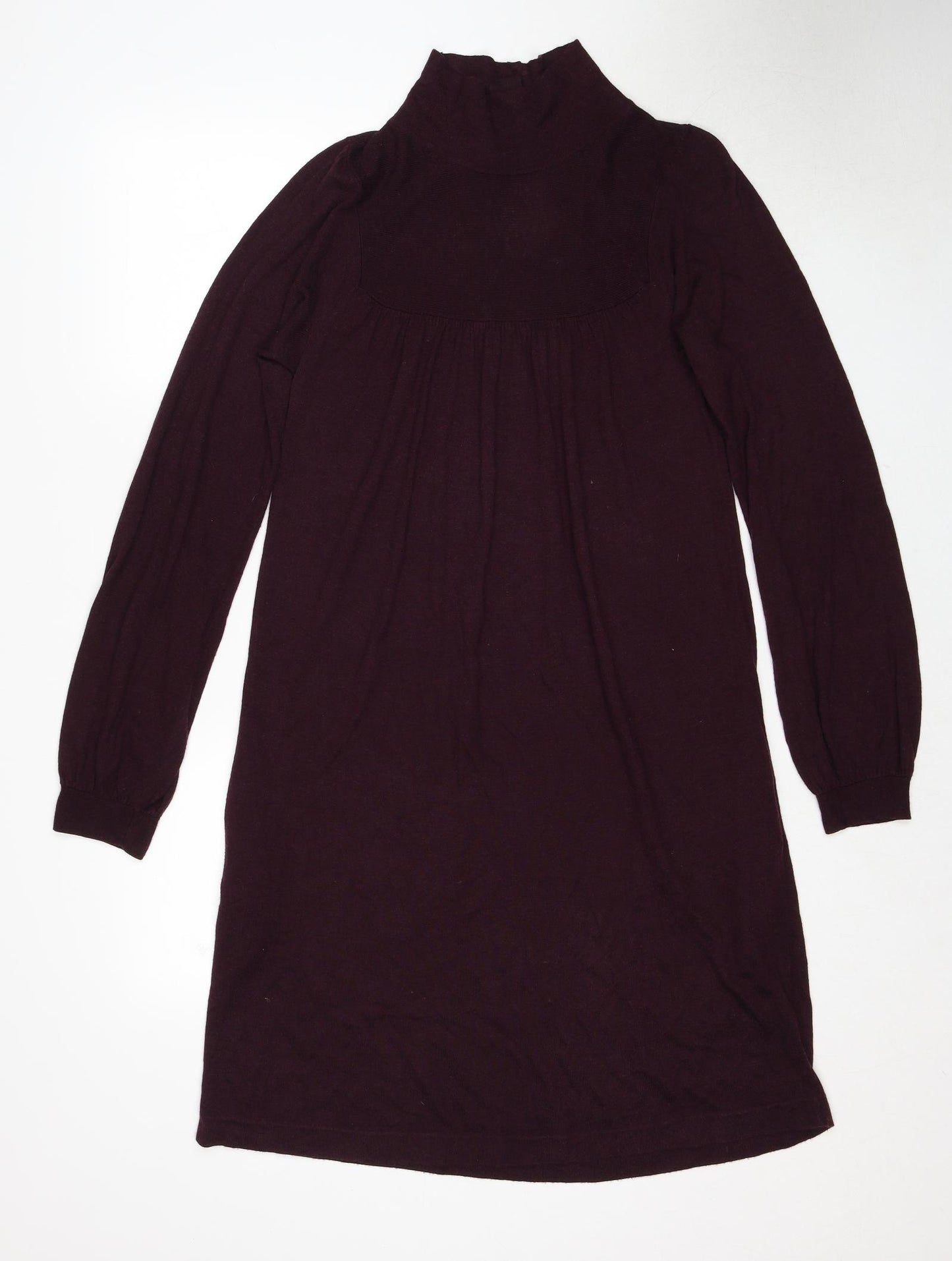 Gap Womens Red Viscose Jumper Dress Size M High Neck Button