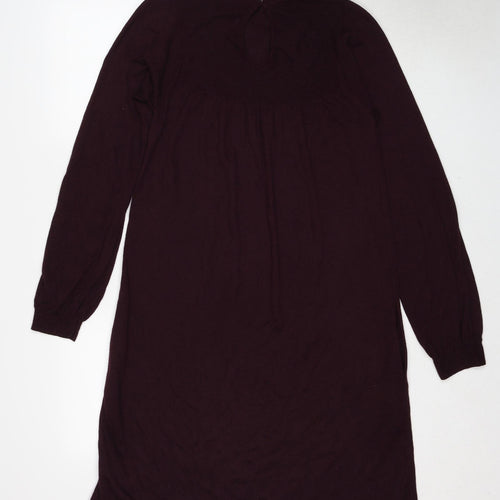 Gap Womens Red Viscose Jumper Dress Size M High Neck Button