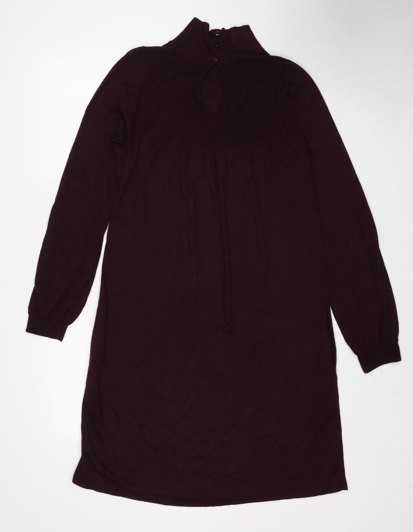 Gap Womens Red Viscose Jumper Dress Size M High Neck Button