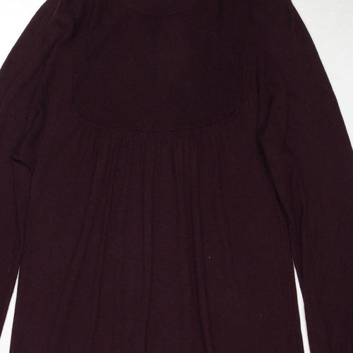 Gap Womens Red Viscose Jumper Dress Size M High Neck Button