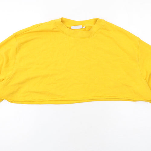 Weekday Womens Yellow Cotton Pullover Sweatshirt Size M Pullover