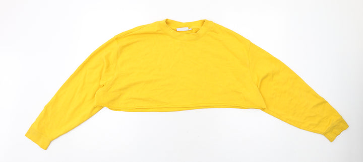 Weekday Womens Yellow Cotton Pullover Sweatshirt Size M Pullover