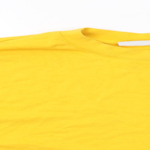 Weekday Womens Yellow Cotton Pullover Sweatshirt Size M Pullover