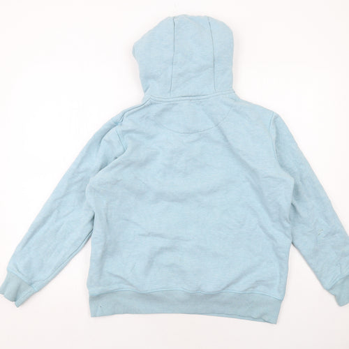Crew Clothing Womens Blue Cotton Pullover Hoodie Size 14 Button