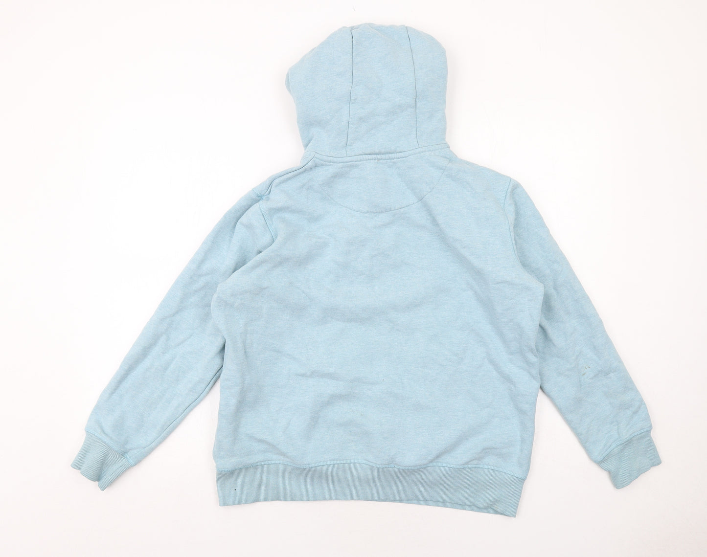 Crew Clothing Womens Blue Cotton Pullover Hoodie Size 14 Button