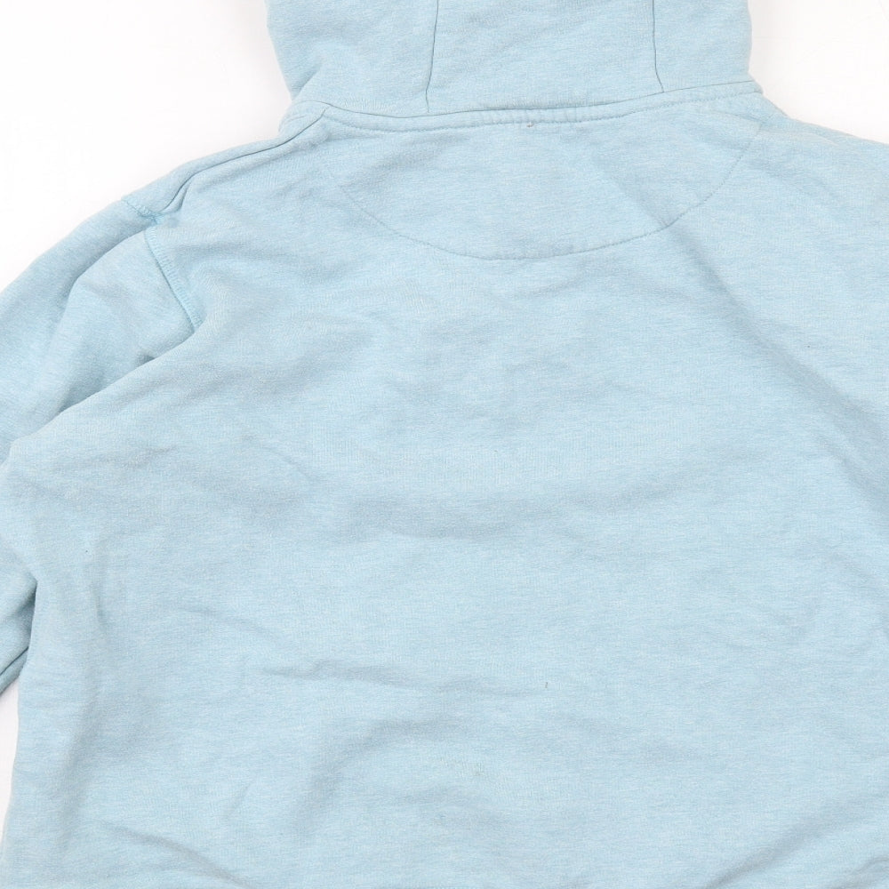 Crew Clothing Womens Blue Cotton Pullover Hoodie Size 14 Button