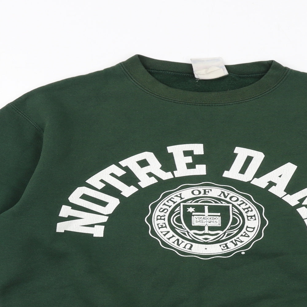 Champion Womens Green Cotton Pullover Sweatshirt Size S Pullover - Notre Dame