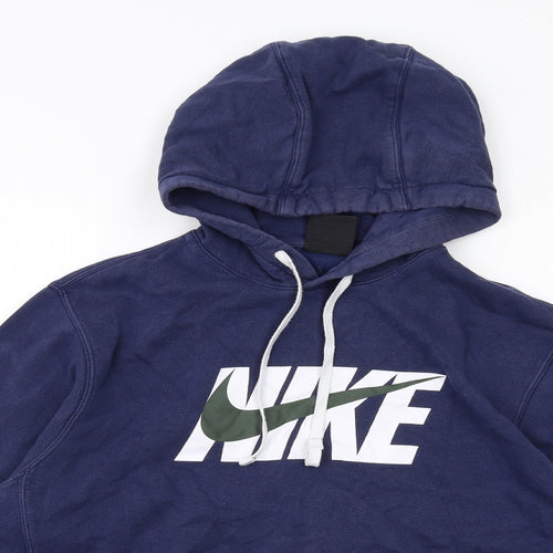 Nike Mens Blue Cotton Pullover Hoodie Size M