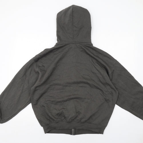 H&M Womens Grey Cotton Full Zip Hoodie Size S Zip - New York