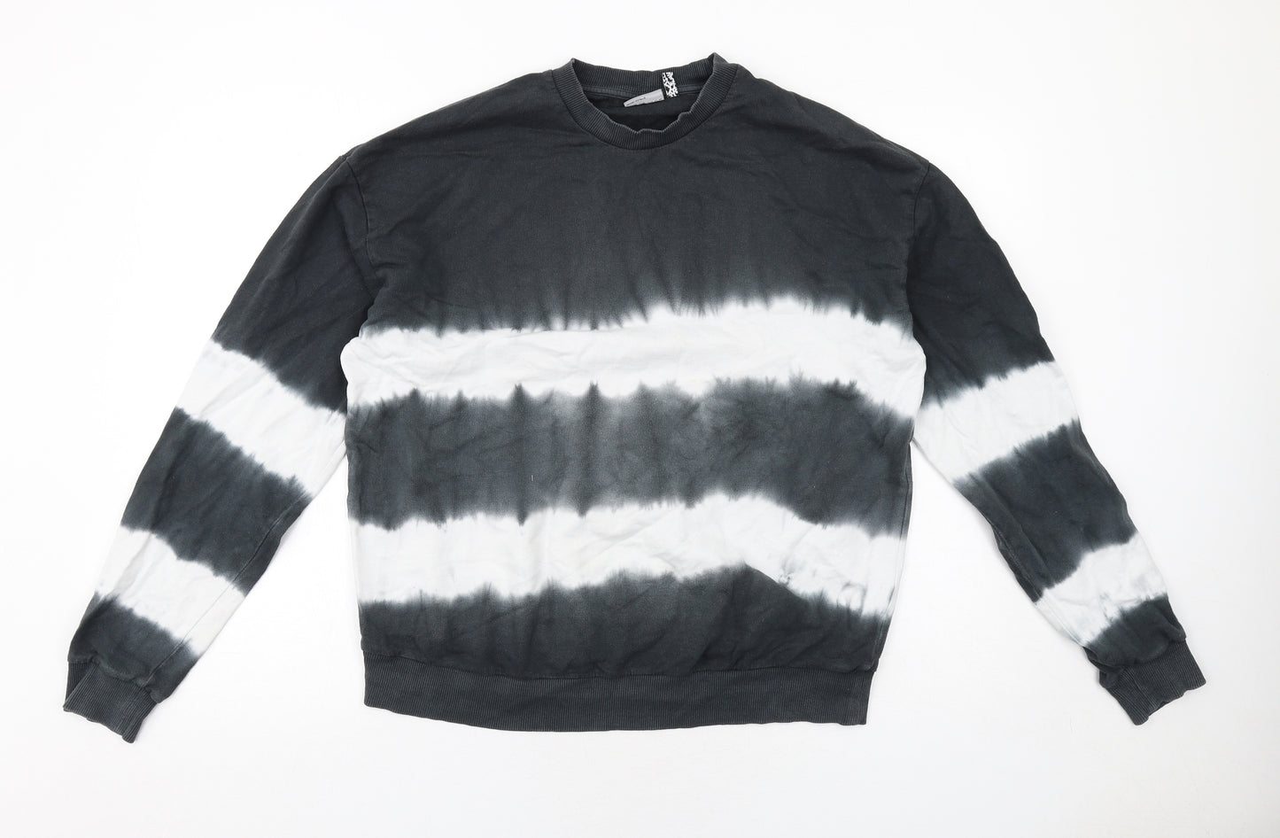 ASOS Womens Grey Geometric Cotton Pullover Sweatshirt Size 10 Pullover - Tie dye effect