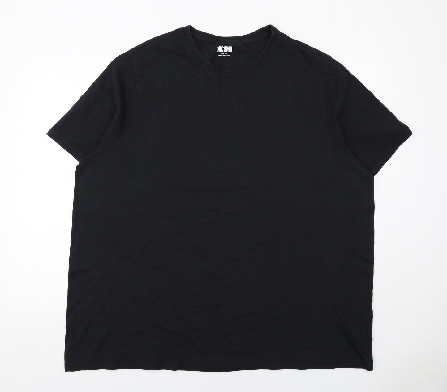 Jacamo Mens Black Cotton T-Shirt Size 2XL Round Neck