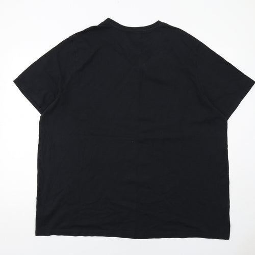 Jacamo Mens Black Cotton T-Shirt Size 2XL Round Neck
