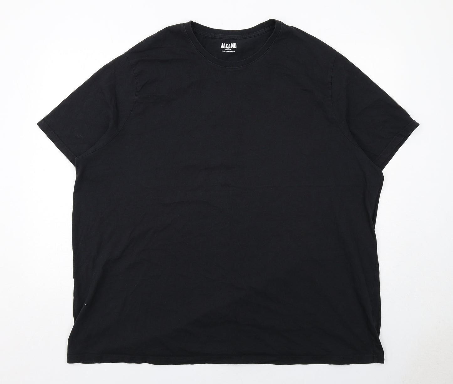 Jacamo Mens Black Cotton T-Shirt Size 3XL Round Neck