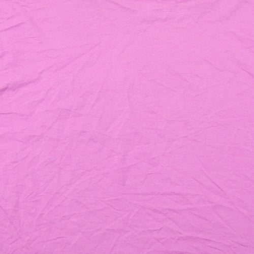 Christian Siriano Womens Purple Cotton Basic T-Shirt Size XL Round Neck